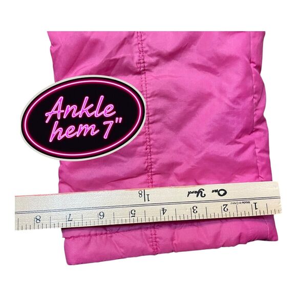 Vtg London Fog Girls Size 4 Pink Nylon Snow Bib Overalls W/Adjustable Straps - Picture 6 of 13